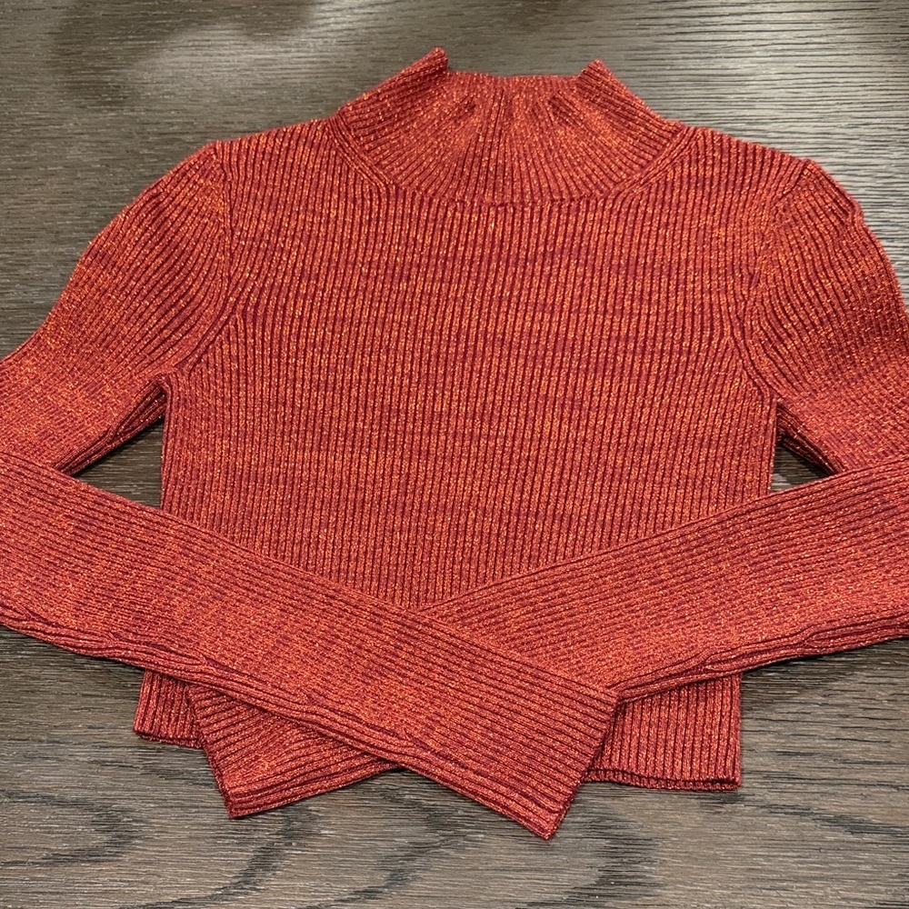Zara Red Cowl Neck Sweater